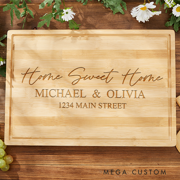 Personalized Cutting Board Home Sweet Home Chopping Board Wooden Family Address Moving House New Home Gift Housewarming Gifts Gift