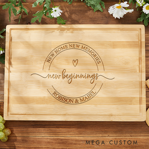 Personalized Cutting Board Wedding Housewarming Gift Custom Cutting Board Personalized Kitchen Charcuterie Board Home Decor New Beginnings Gifts