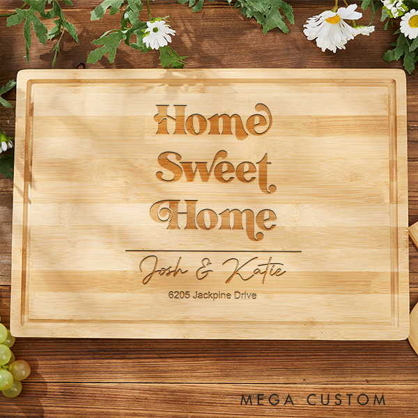 Personalized Cutting Board Home Sweet Home Chopping Board Wooden Family Address Moving House New Home Gift Housewarming Gifts Gift