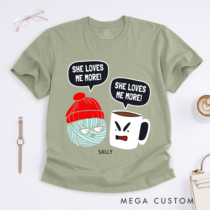 Personalized Crochet And Coffee Funny Coffee Classic T-Shirts Coffee Lover Shirt Coffee Pun Funny Yarn Funny Crochet Shirt Funny Knitting Shirt Yarn Shirt