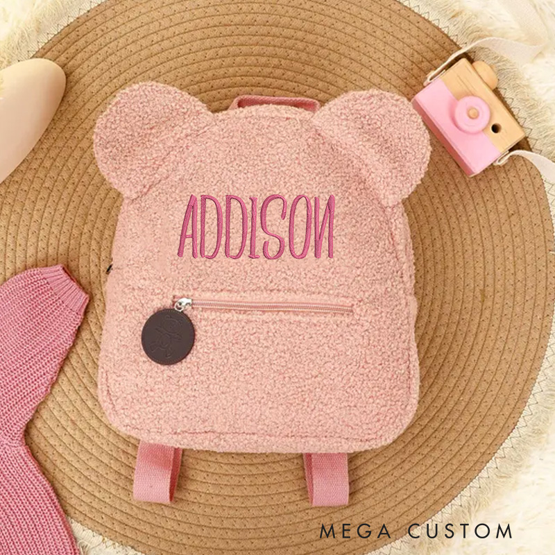 Personalized Embroidered Teddy Bear Backpack for Kids Unique Child's Gift First Day of School Gift