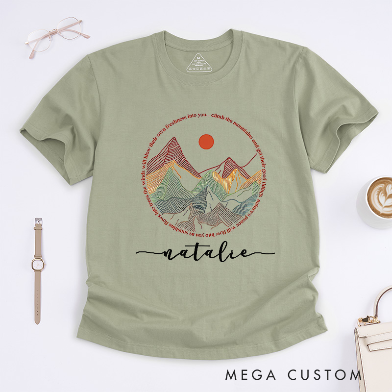 Personalized Mountains Outdoor Classic T-Shirts Hiking Shirt Adventure T-Shirt Vacation Shirt Wanderlust Explore More Tee Travel Shirt Forest Shirt