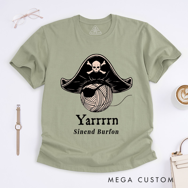 Personalized Yarn Knitting Classic T-Shirts Knit Shirts Crafty Shirts Knitter T-Shirt Custom Tee