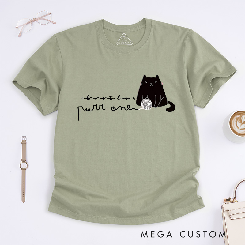 Personalized Knit Classic T-Shirts Knitting Shirt Cat Lover Gift Knitter Tee Custom GiftS