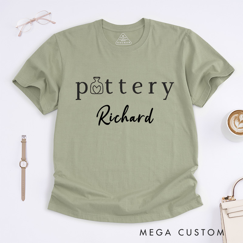 Personalized Pottery Lover T-Shirts Ceramics Artist Gift Birthday Gift with Name Monogrammed