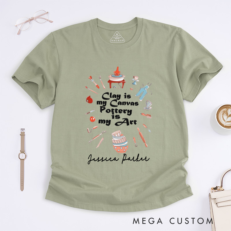 Personalized Pottery Art Classic T-Shirts Pottery Lover Funny Clay Cute T-Shirt Ceramic Maker Gift