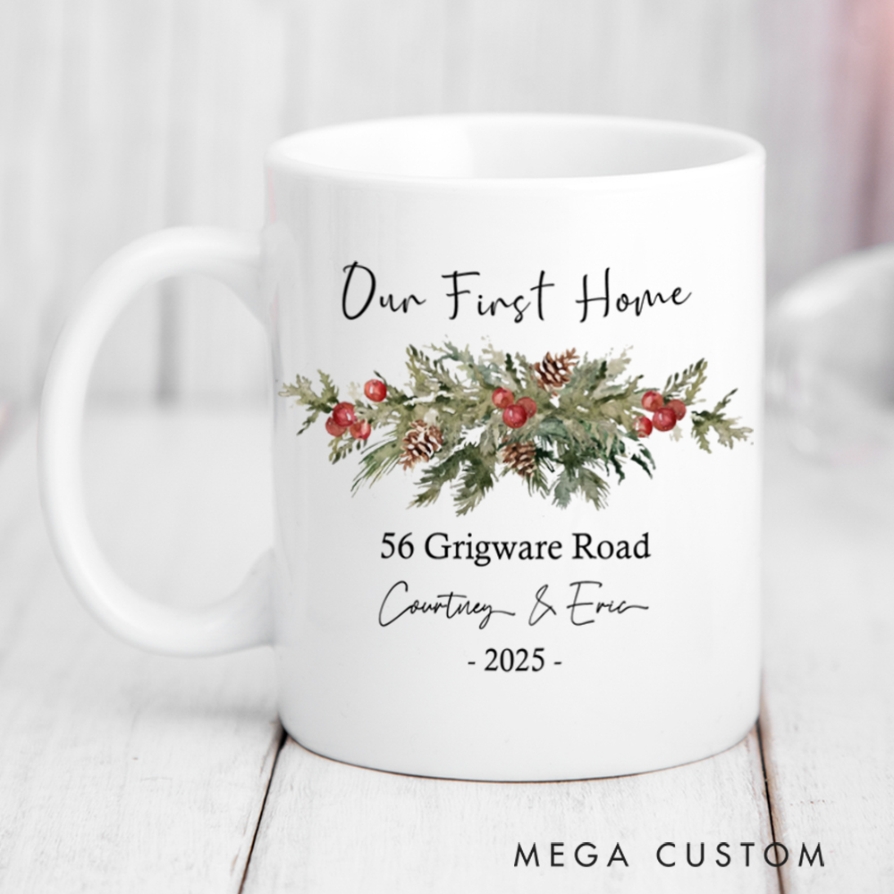 Personalized Christmas Coffee Mug Custom Holiday Coffee Mug Christmas Gift Christmas Stocking Stuffer Christmas Decor and Tree Mug Housewarming Gifts