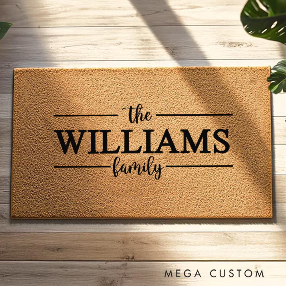 Personalized Family Welcome Mat Custom Door Mat With Family Name New Home Gift Housewarming Wedding Gift for Couples Christmas Gift