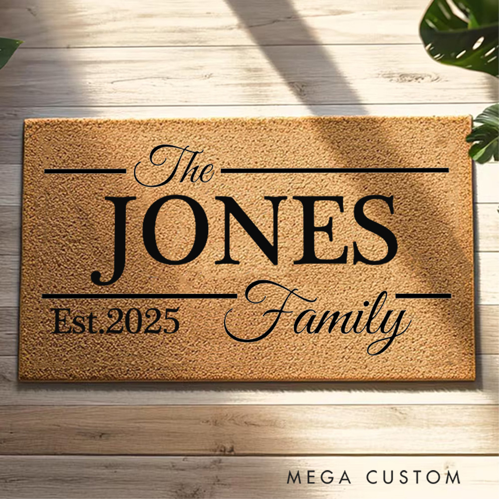 Personalized Classic Family Name Doormat With Family Name New Home Gift Housewarming Wedding Gift for Couples Christmas Gift for Family