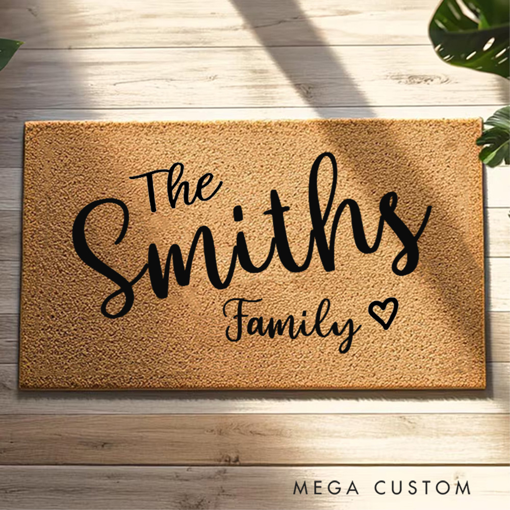 Personalized Family Welcome Mat Custom Door Mat With Family Name New Home Gift Housewarming Wedding Gift for Couples Christmas Gift