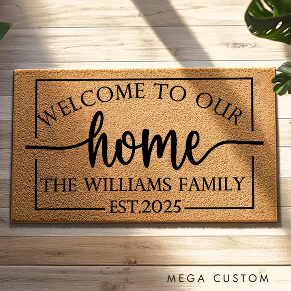 Personalized Doormat Established Date Custom Door Mat With Family Name New Home Gift Housewarming Wedding Gift for Couples Christmas Gift for Family