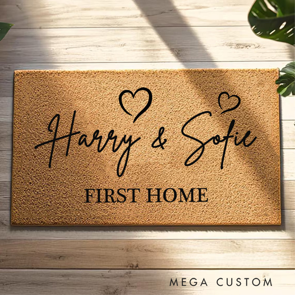 Personalized Doormat Custom Door Mat With Name New Home Gift Housewarming Wedding Gift for Couples First Home Gift Christmas Gift for Women