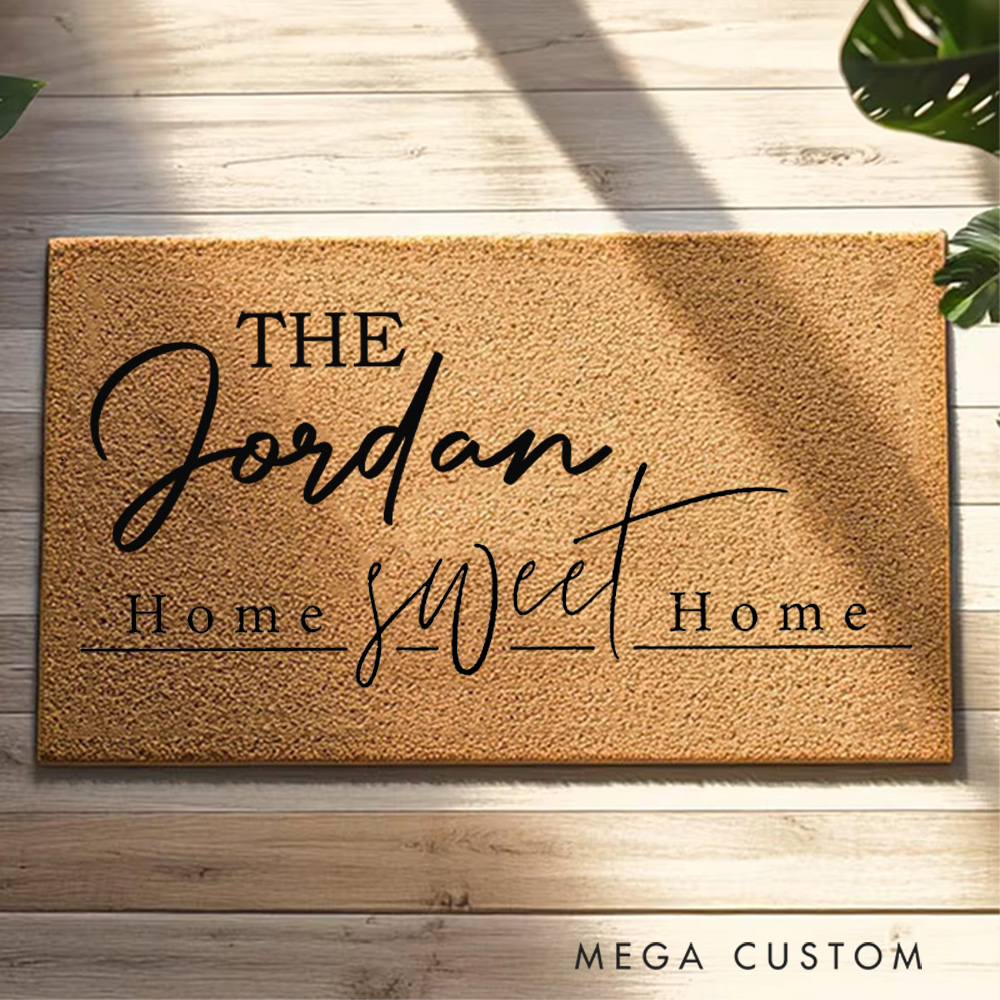 Personalized Doormat Home Sweet Home Doormat New Home Gift Housewarming Wedding Gift for Couples Christmas Gift for Family