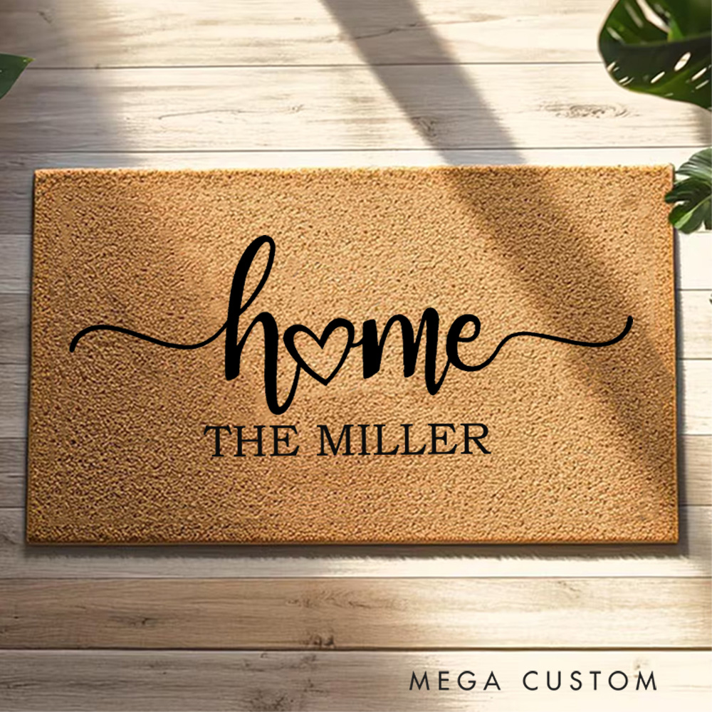 Personalized Home Doormat Custom Family Doormat Housewarming Gift Closing Gifts First Home Gifts Christmas Gift New Home Gift