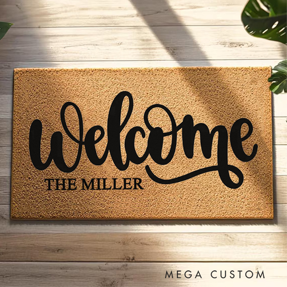 Personalized Welcome Doormat With Family Name New Home Gift Housewarming Wedding Gift for Couples First Home Gifts Christmas Gift for Family