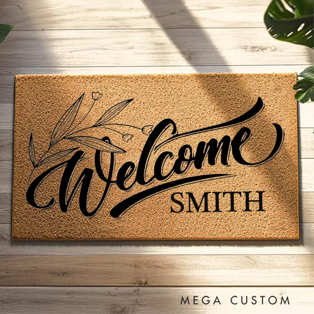 Personalized Welcome Doormat Custom Family Doormat With Name New Home Gift Housewarming Gift Closing Gifts First Home Gifts for Family