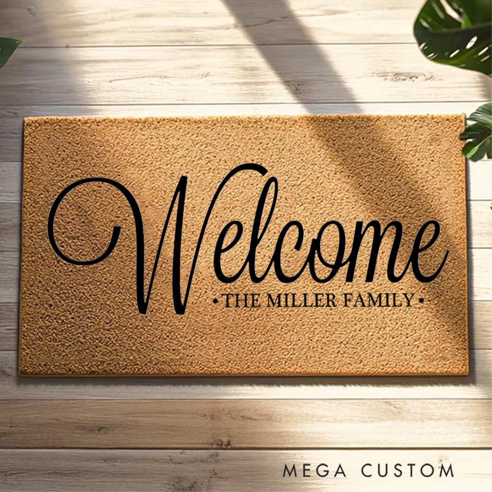 Personalized Classic Welcome Doormat Stylish Housewarming Gift New Home Gift Wedding Gift for Couples First Home Gifts Christmas Gift