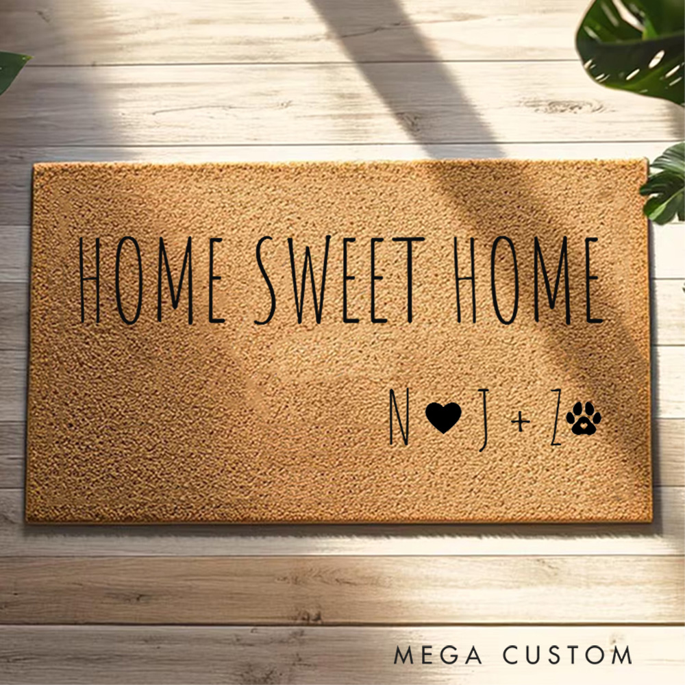 Personalized Minimalist Doormat New Home Gift Housewarming Wedding Gift for Couples First Home Gifts Christmas Gift for Family
