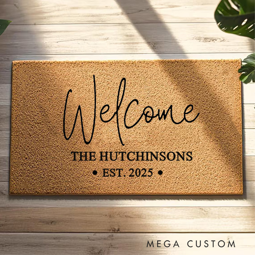 Personalized Doormat Established Date Custom Door Mat With Family Name New Home Gift Housewarming Wedding Gift for Couples Christmas Gift for Family