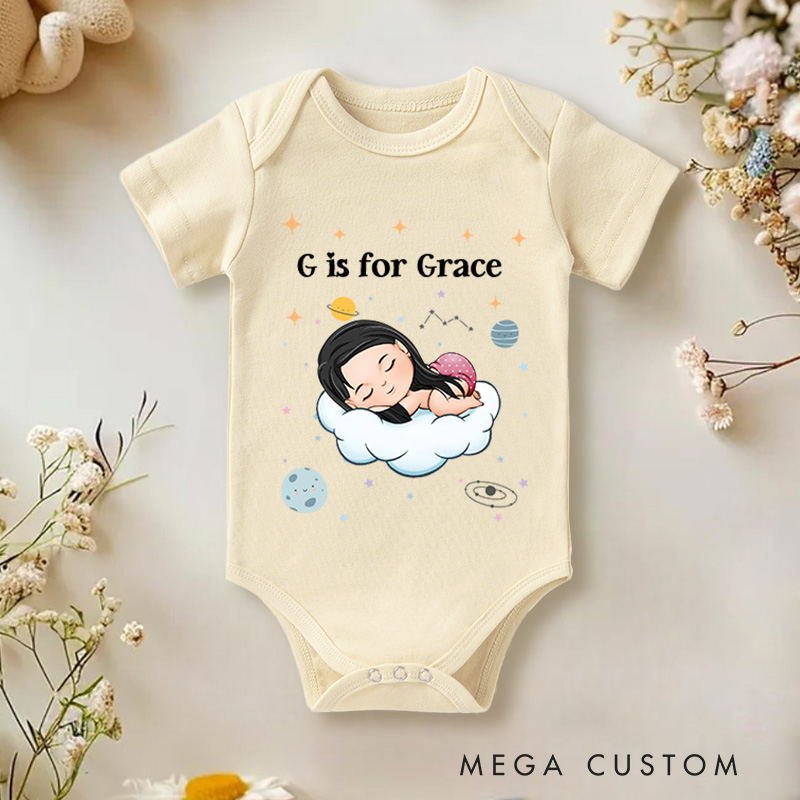 Personalized Letter Is for Name Baby Bodysuit