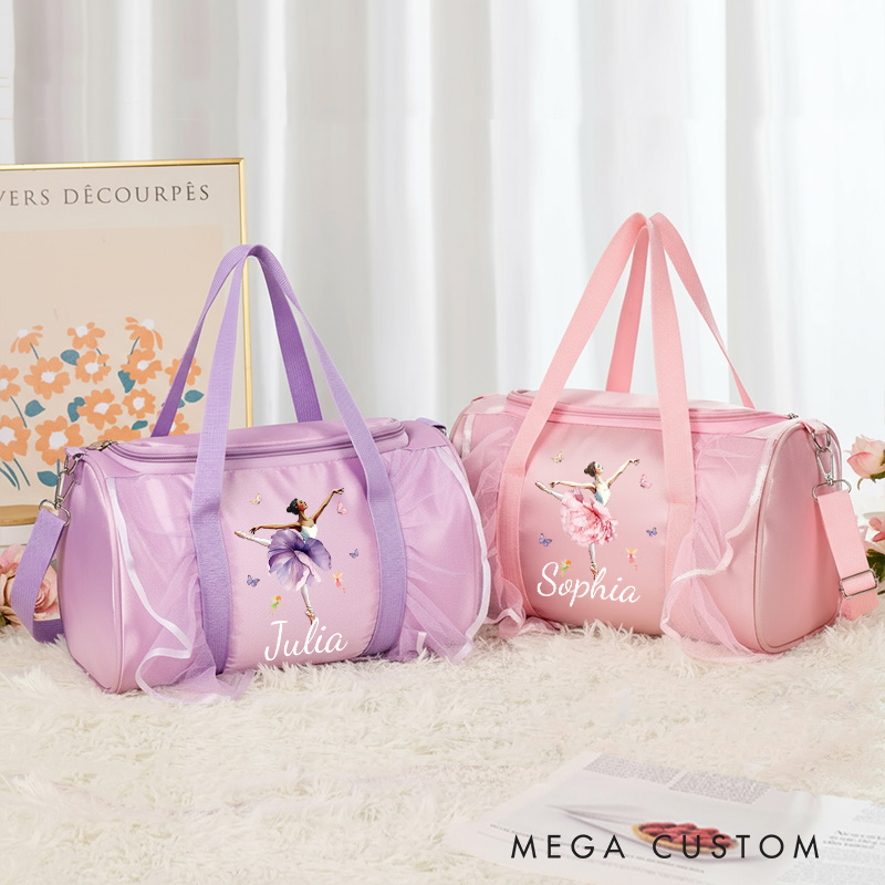 Personalized Birth Flower Ballet Girl Dance Bag for Girls Duffle Bag Pink Ballet Dance Bag Gymnastic Cheer Girl Christmas Gift Back To School Gift