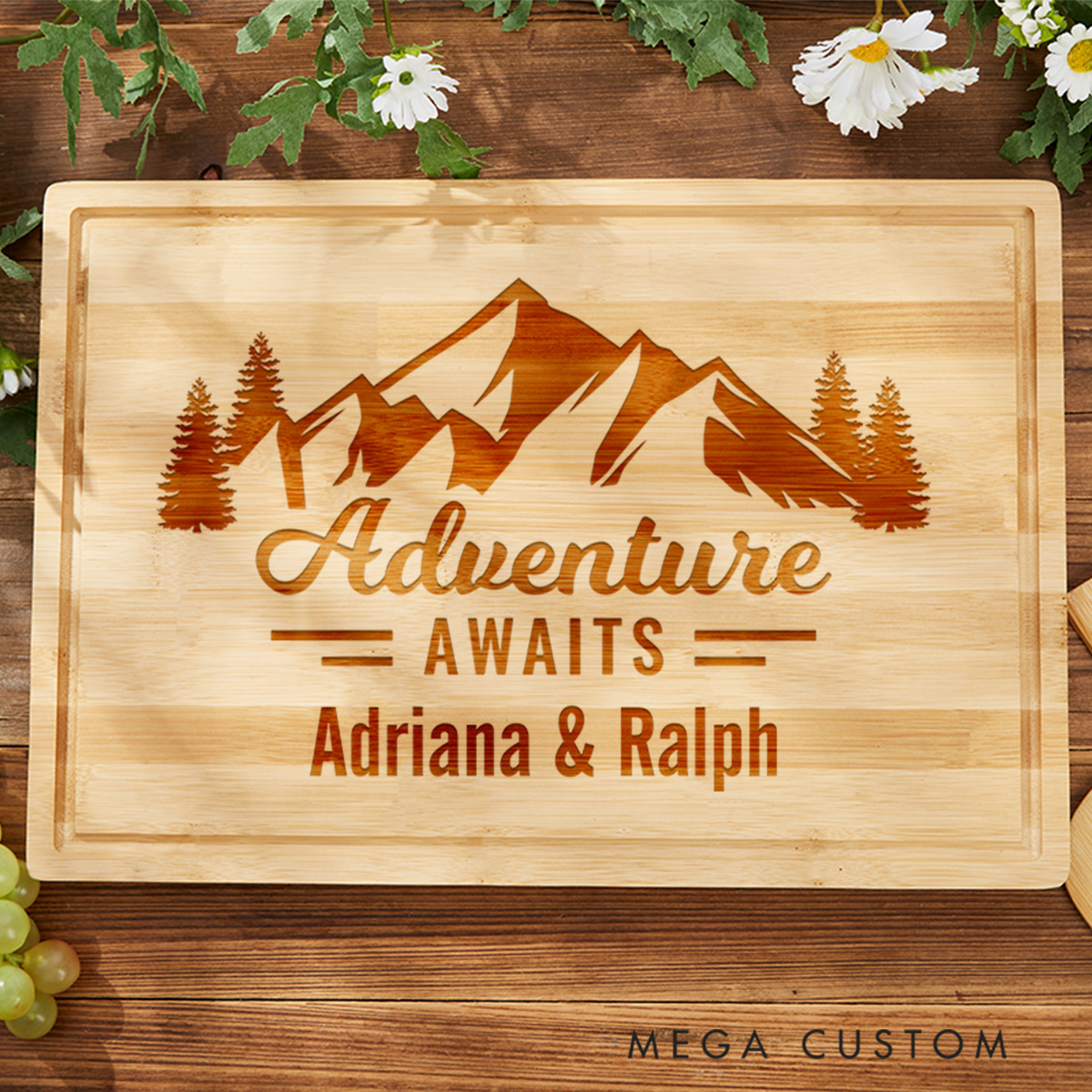 Personalized Cutting Board Adventure Awaits Engraved Wooden Chopping Board Cheese Board Serving Board Cutting Housewarming Gift New Home Gift