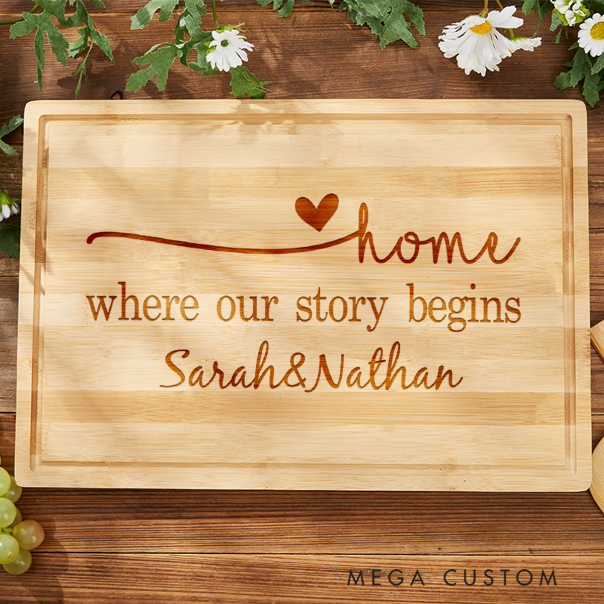 Personalized Housewarming Cutting Board Home Where Our Story Begins Design with Custom Names Unique New Home Gift