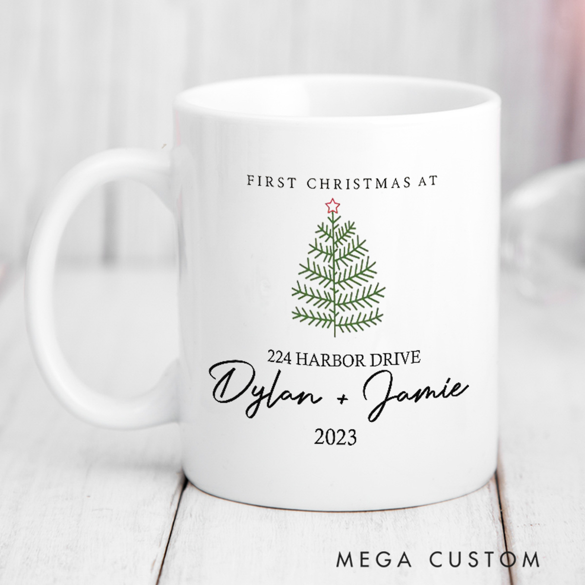Personalized First Christmas At Mug Custom Holiday Coffee Mug Christmas Gift Christmas Stocking Stuffer Christmas Decor and Tree Mug Housewarming Gift