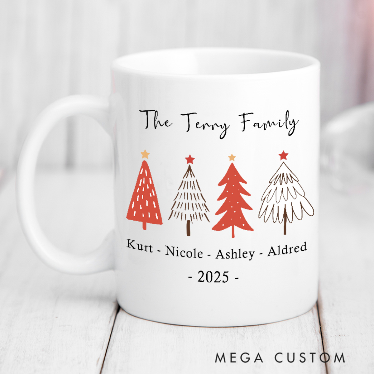 Personalized Christmas Coffee Mug Custom Holiday Coffee Mug Christmas Stocking Stuffer Christmas Decor and Tree Mug Housewarming Gifts Christmas Gift