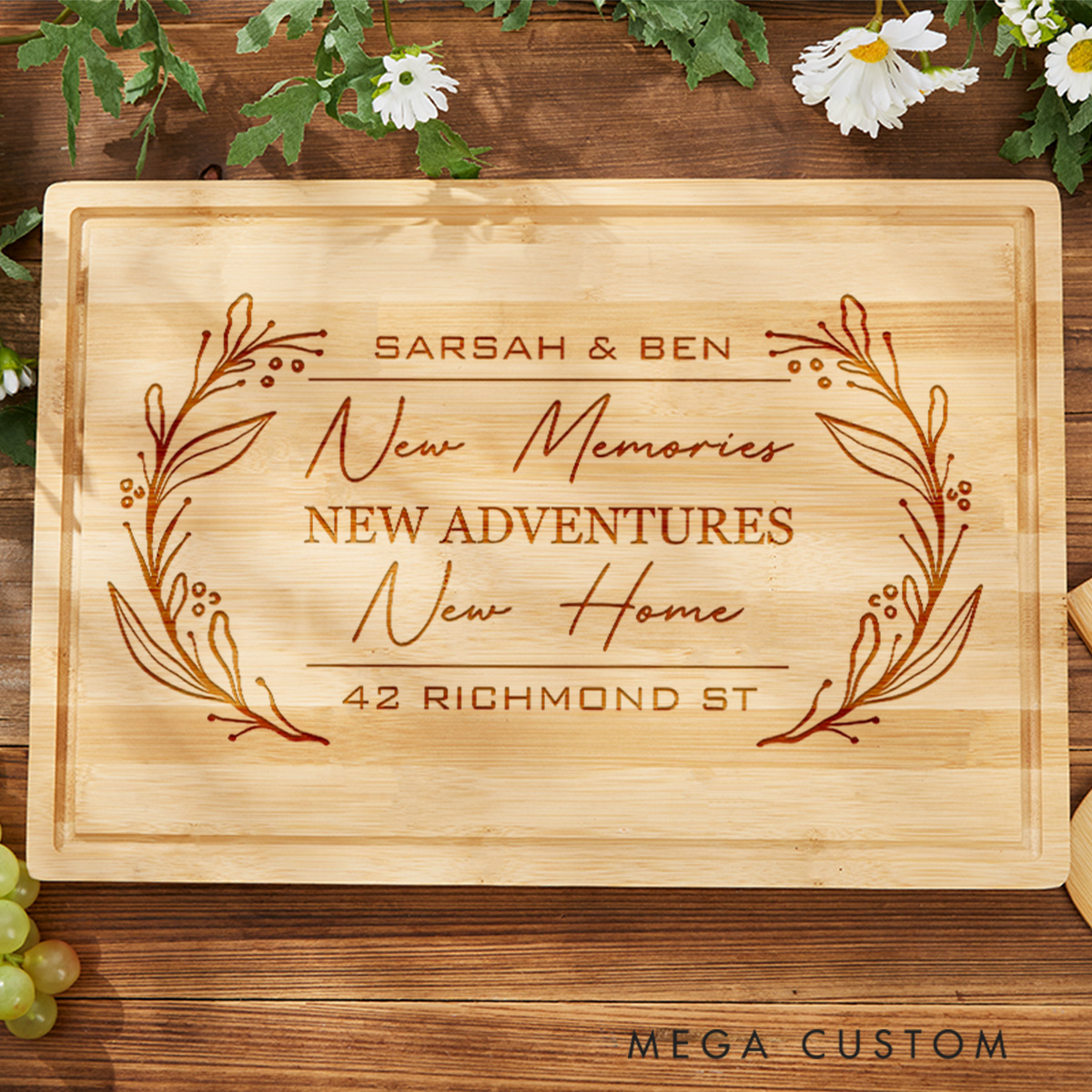 Personalized Cutting Board Custom Engraved Charcuterie Board Bamboo Cheese Board Housewarming Gift New Home Gift New Home Owner Gift