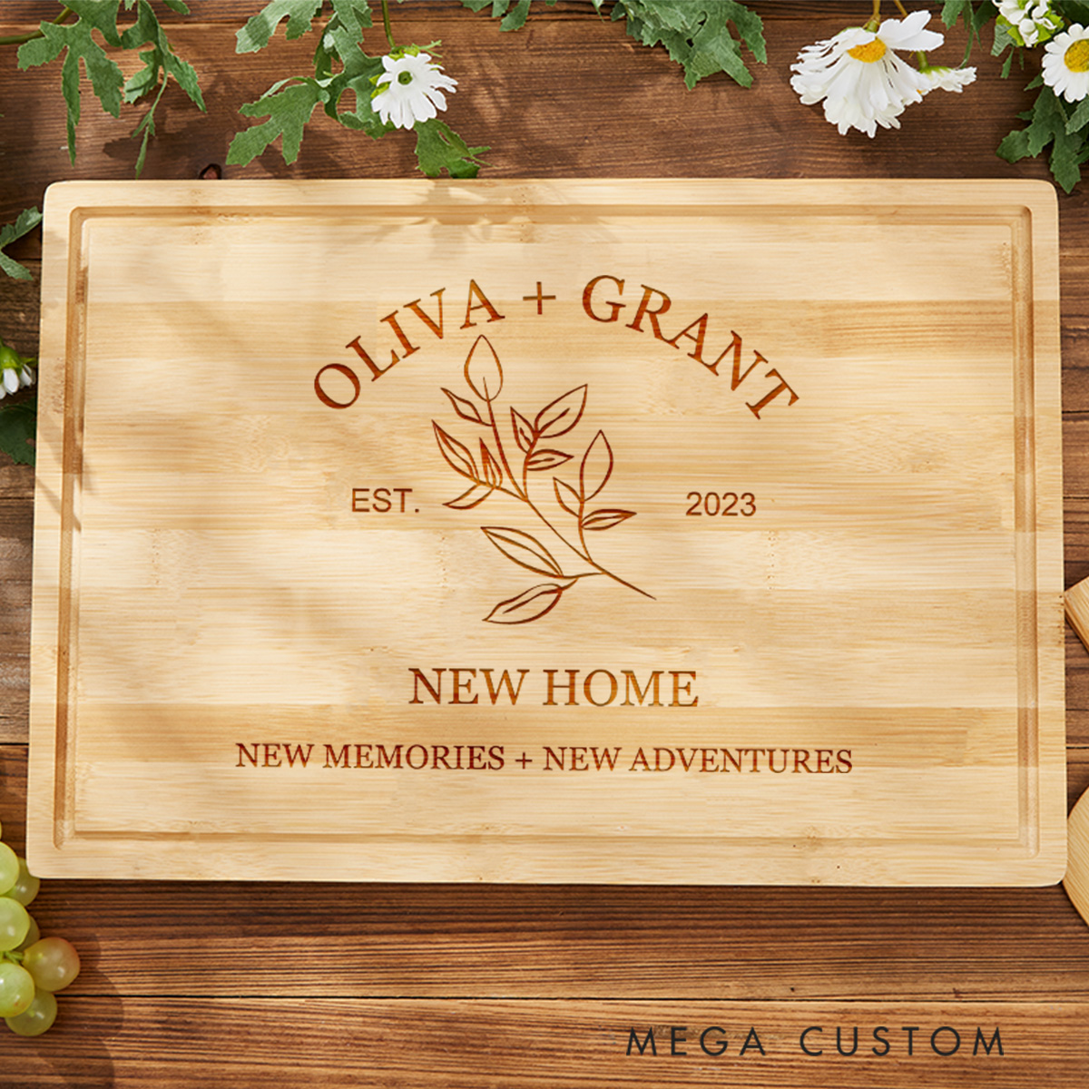 Personalized Cutting Board Custom Engraved Charcuterie Board Bamboo Cheese Board Newlywed Cutting Board Wedding Day Gift For Couple Housewarming Gift
