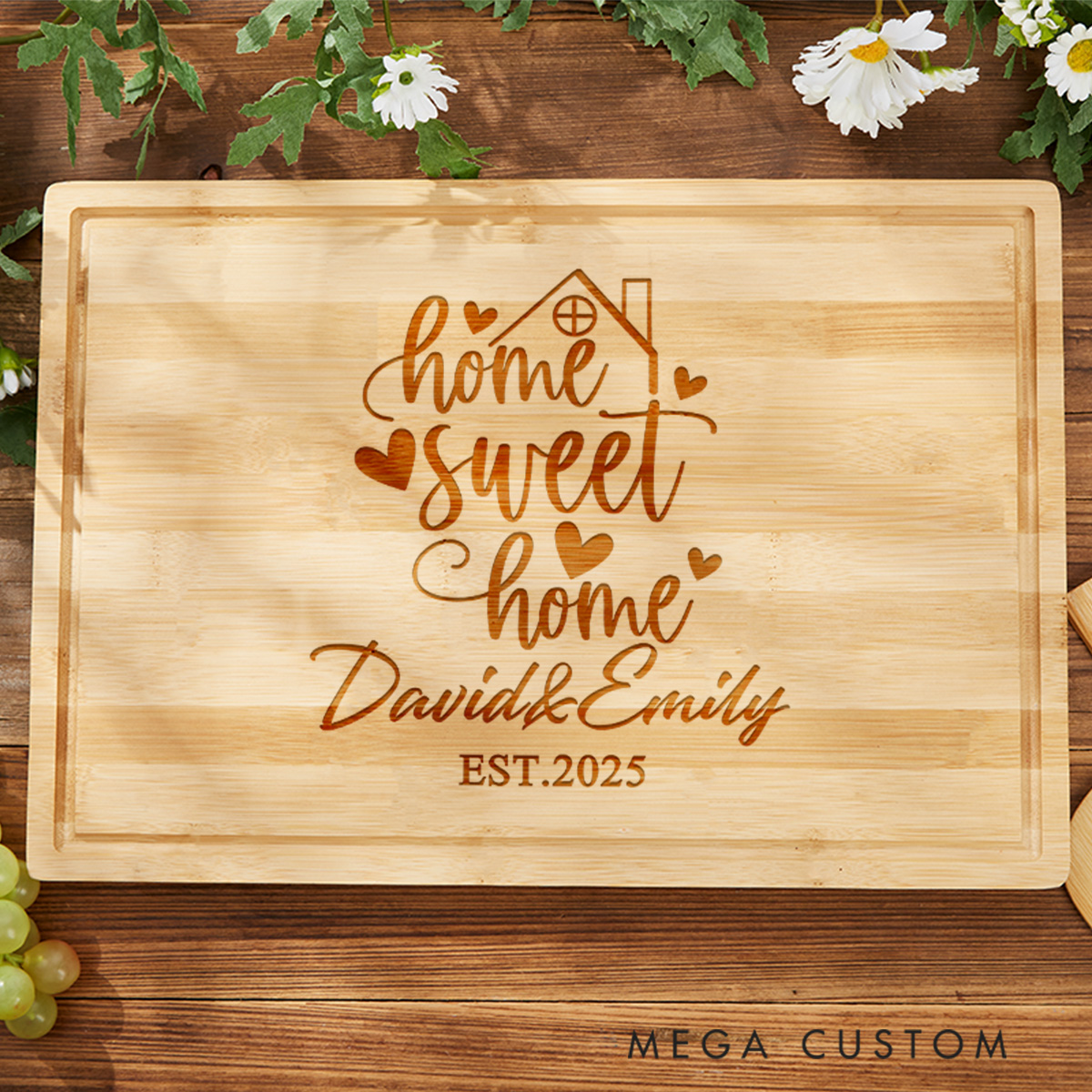 Personalized Home Sweet Home Cutting Board Housewarming Gift New Home Gift Realtor Closing Gift Engraved Cutting Board Wooden Charcuterie Board