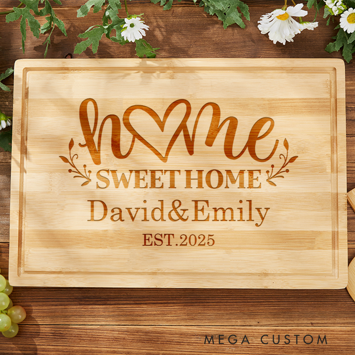 Personalized Cutting Board Wooden Charcuterie Board Gift for First Home Engraved Housewarming Gift Custom Wedding Gift Bridal Shower Present