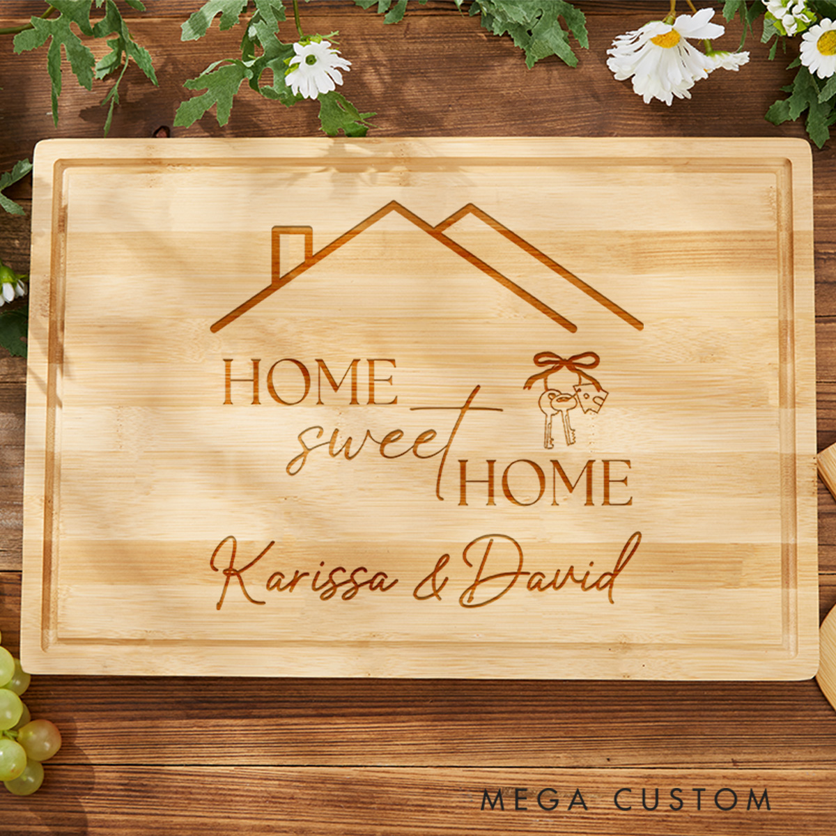 Personalized Housewarming Cutting Board Home Sweet Home House Shaped Board Gift for Couples Names Chopping Board Moving House New Home Gift