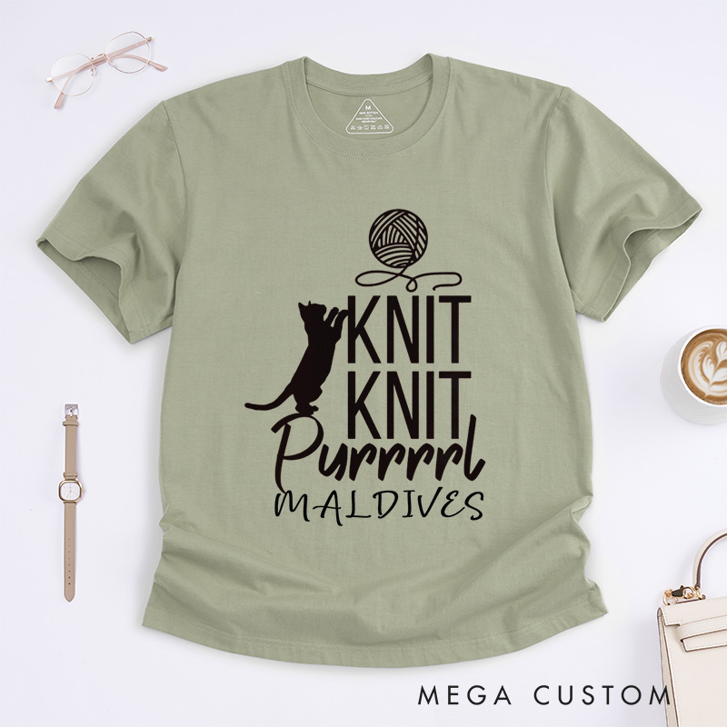 Personalized Cat Lover Classic T-Shirts Funny Crocheting Shirt