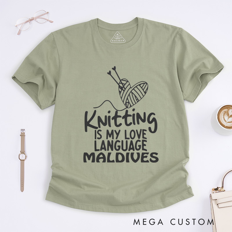 Personalized Knitting Is My Love Language Classic T-Shirts Knitter Shirt Cute Knitting Shirt Love To Knit Knitting Lover Shirt Knitting Gift