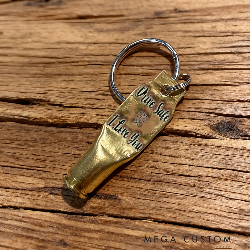 Personalized Bullet Shell Keychain Custom text Engraving Gift