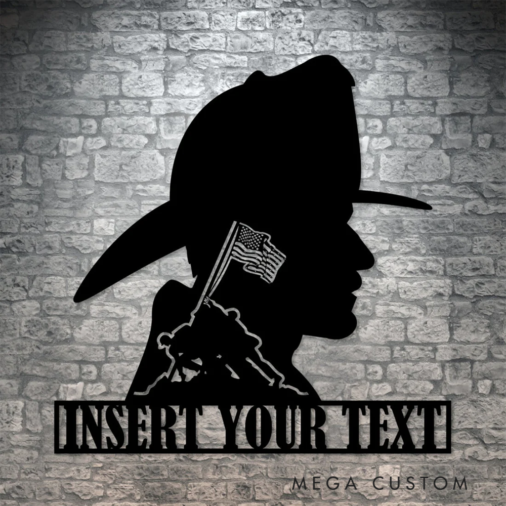 Personalized Firefighter Wall Art Gift Custom Metal Silhouette Design Gift