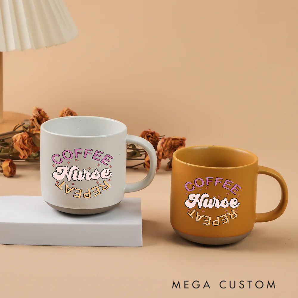 Personalized Nurse Ceramic Mug Gift Custom Name Two Tone Design Mugs Gift