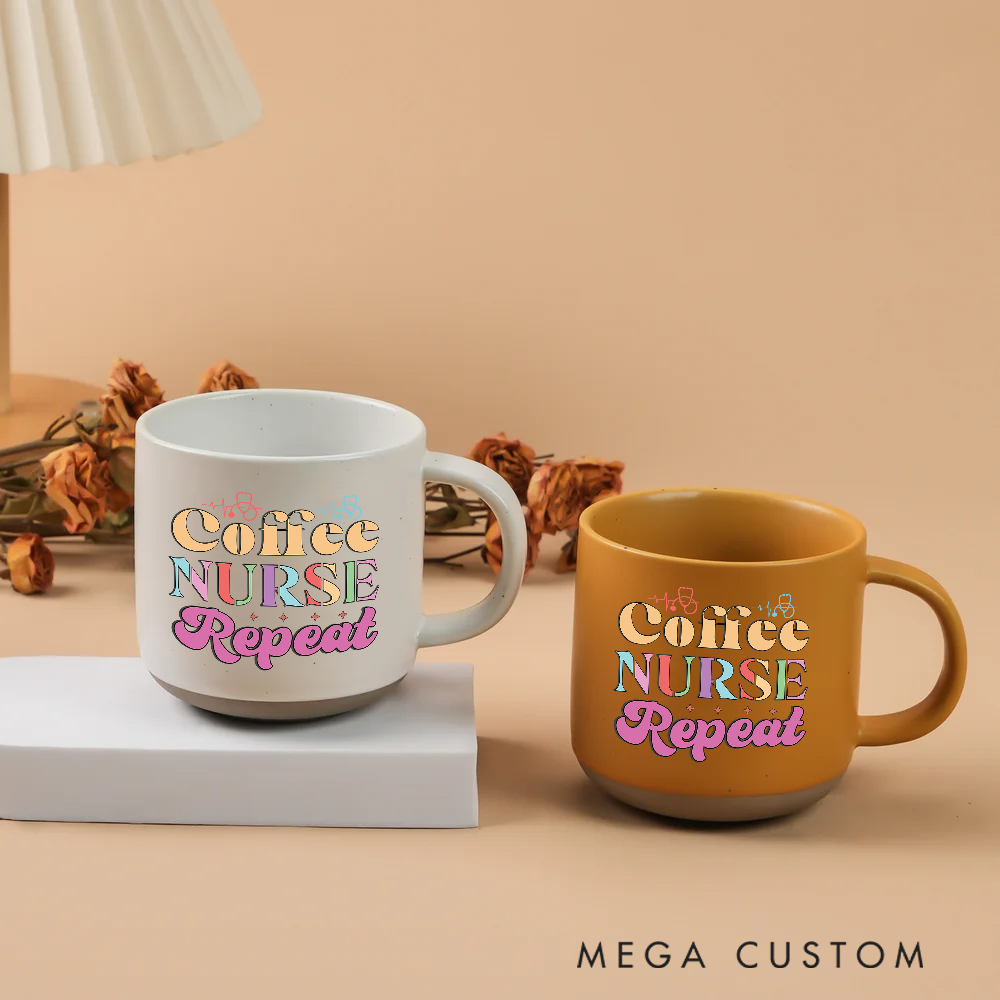 Personalized Nurse Two-Tone Ceramic Mug Gift Custom Name and Fun Design Mugs Gift