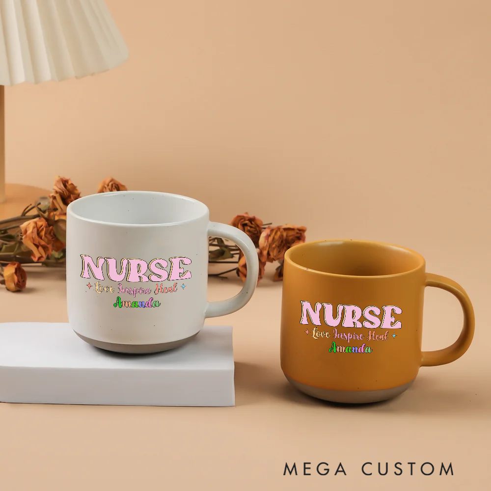 Personalized Nurse Ceramic Mug Gift Custom Name and Inspirational Design Mugs Gift