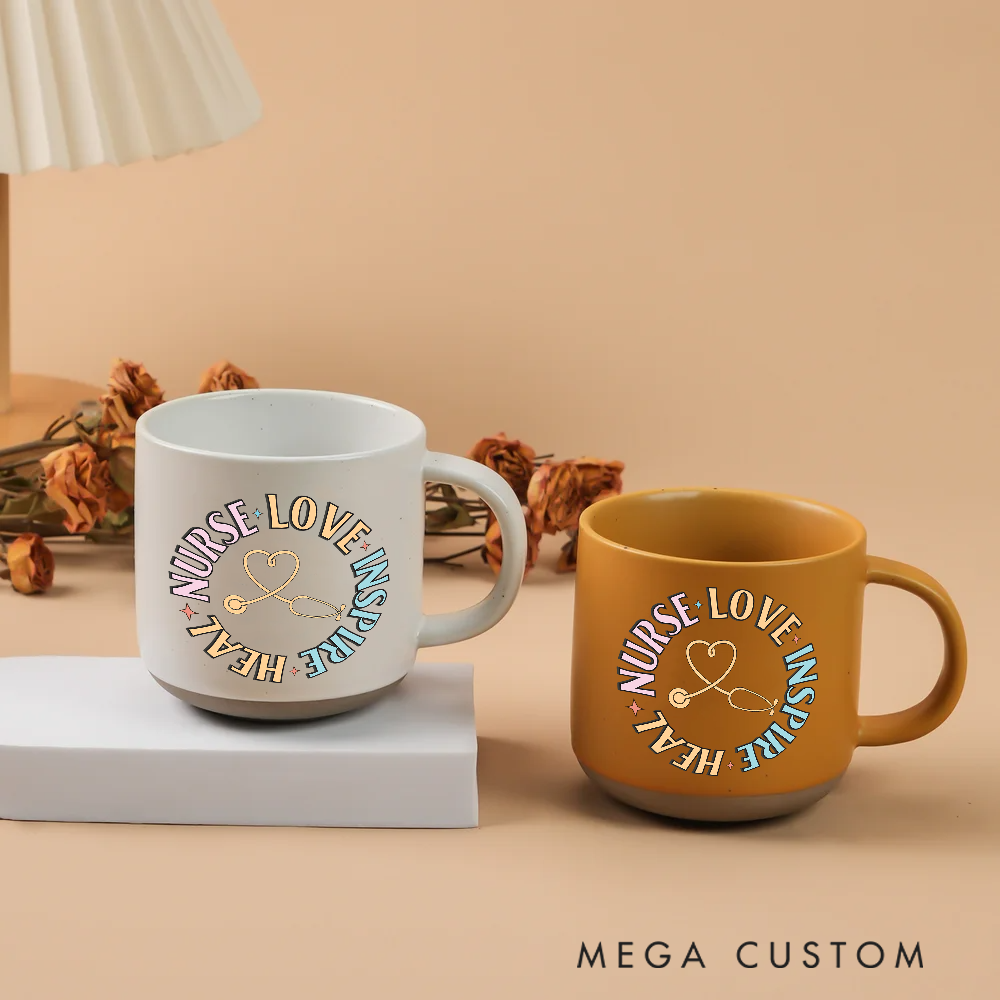Personalized Nurse Two Tone Ceramic Mug Gift Custom Name and Inspirational Design Mugs Gift
