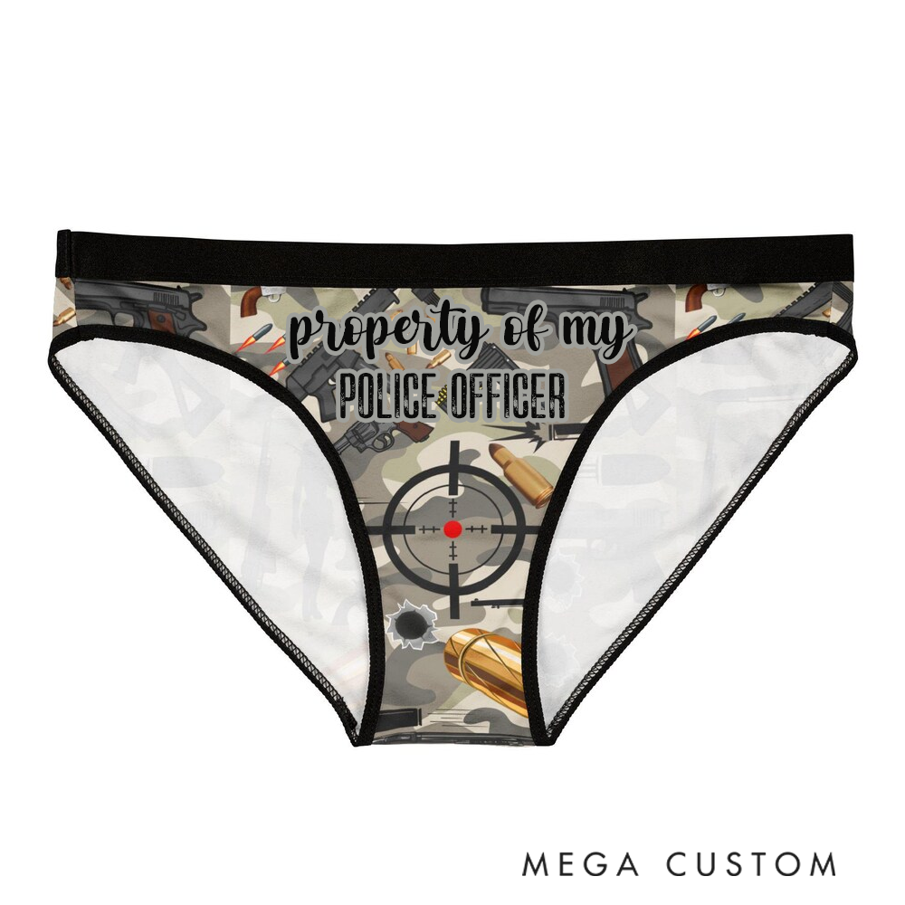 Personalized Women's Police Officer-Themed Underwear Property of My Police Officer Custom text Design