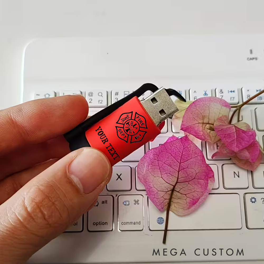 Personalized Fire Extinguisher Silicone Multiple Storage USB Flash Drive  Customizable Firefighter Themed Gift 