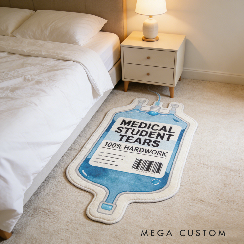 Personalized Nurse Rug Medical Themed Faux Sheepskin Floor Mat