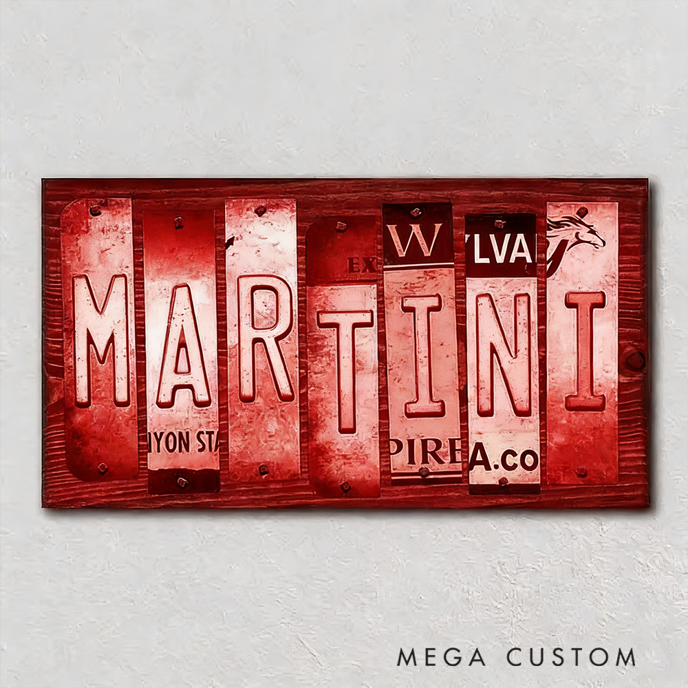 Personalized License Plate Wall Art Unique Gift for Car Enthusiasts