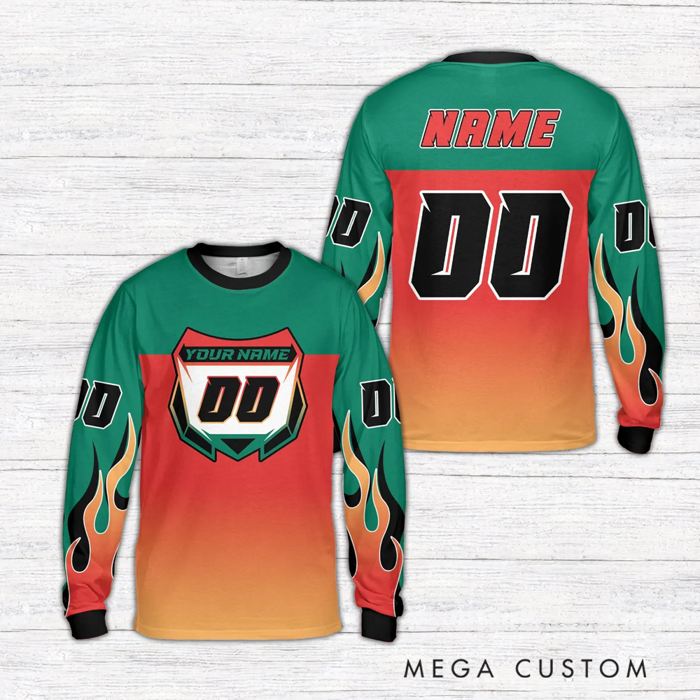 Personalized Motocross Racing Jersey Personalized Off-Road Mesh Knit Shirt for Riders Gift