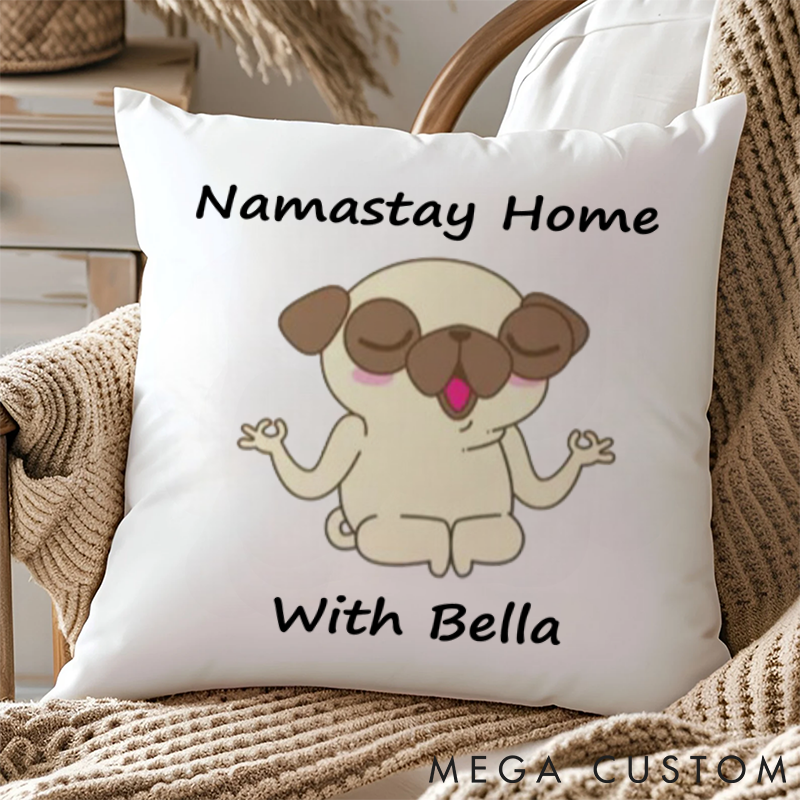 Personalized Yoga Dog Pillows Custom Name Yoga Pillows Gift Idea for Yoga Lover and Pet Lover