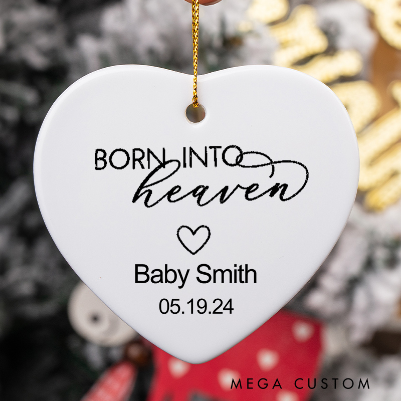 Personalized Baby Loss Ornament Gift Infant Loss Keepsake for Christmas Tree Born into Heaven Miscarriage Keepsake Sympathy Gifts