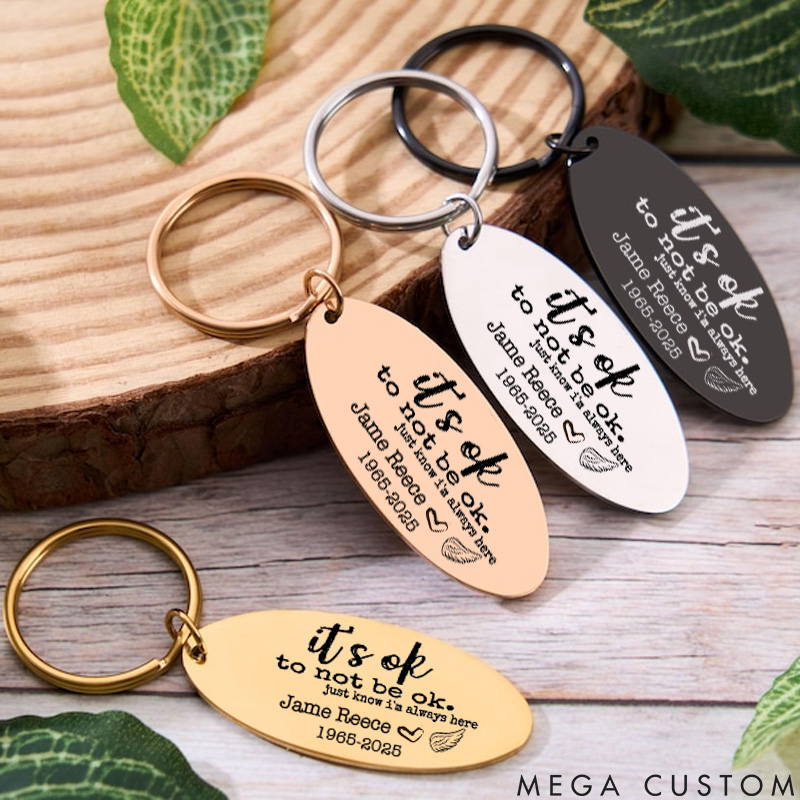 Personalized Memorial Keychain Engraved Heart Keychain for Loss of Loved One Loss of Son Loss of Child Miscarriage Gift Memorial Gift